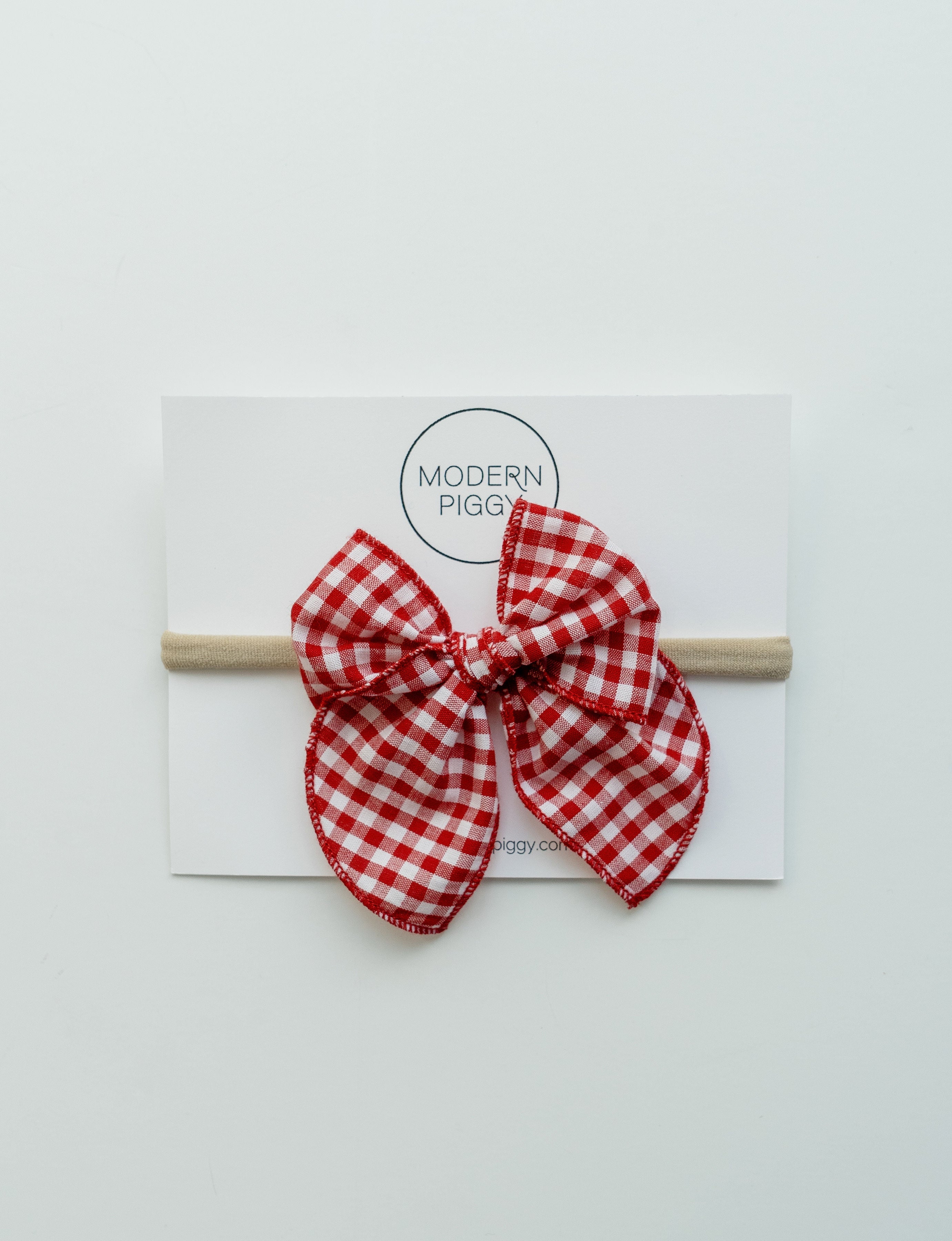 Gingham Glory- Red | Petite Party Bow