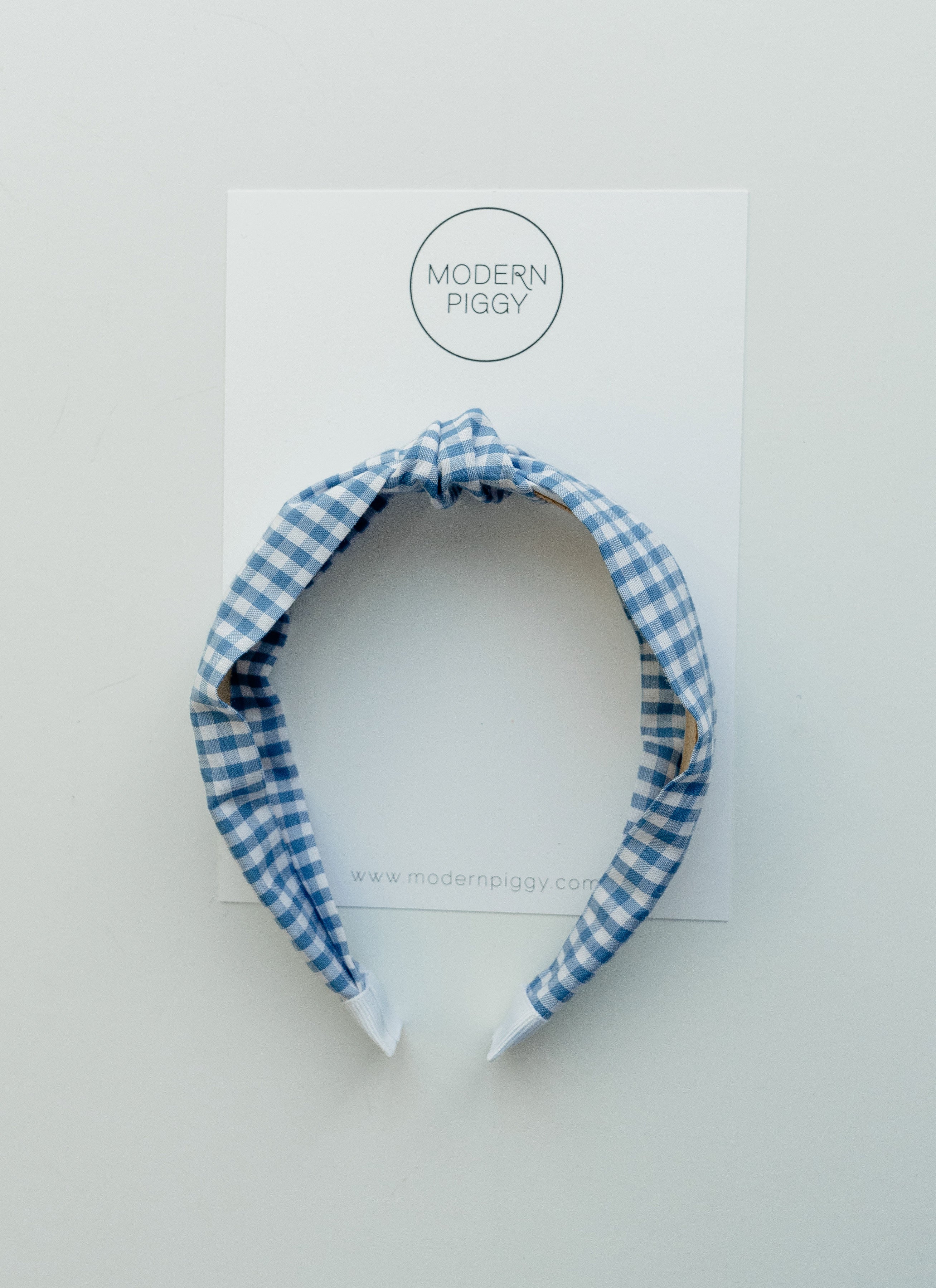 Gingham Glory- Blue | Knotted Headband