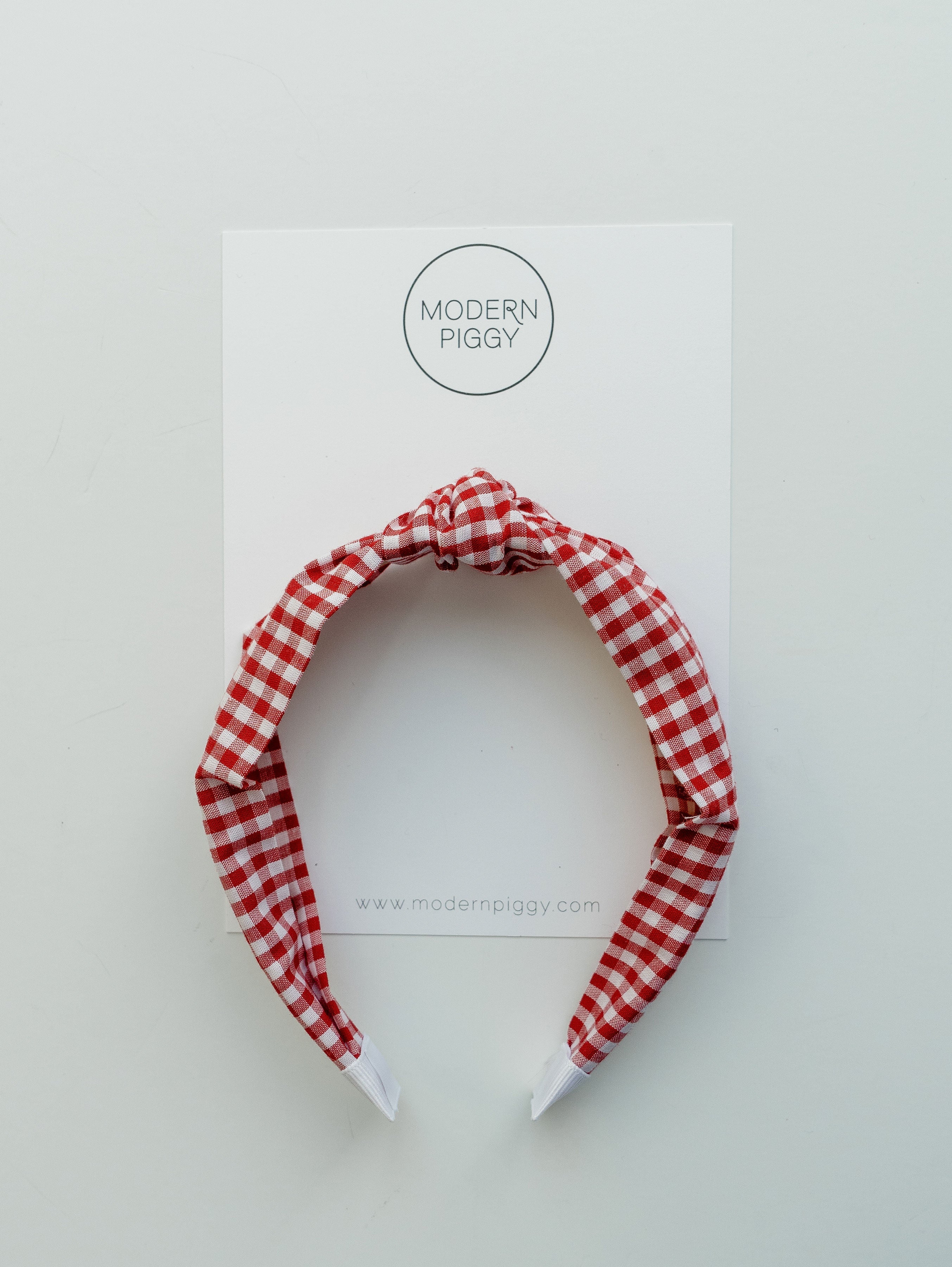 Gingham Glory- Red | Knotted Headband