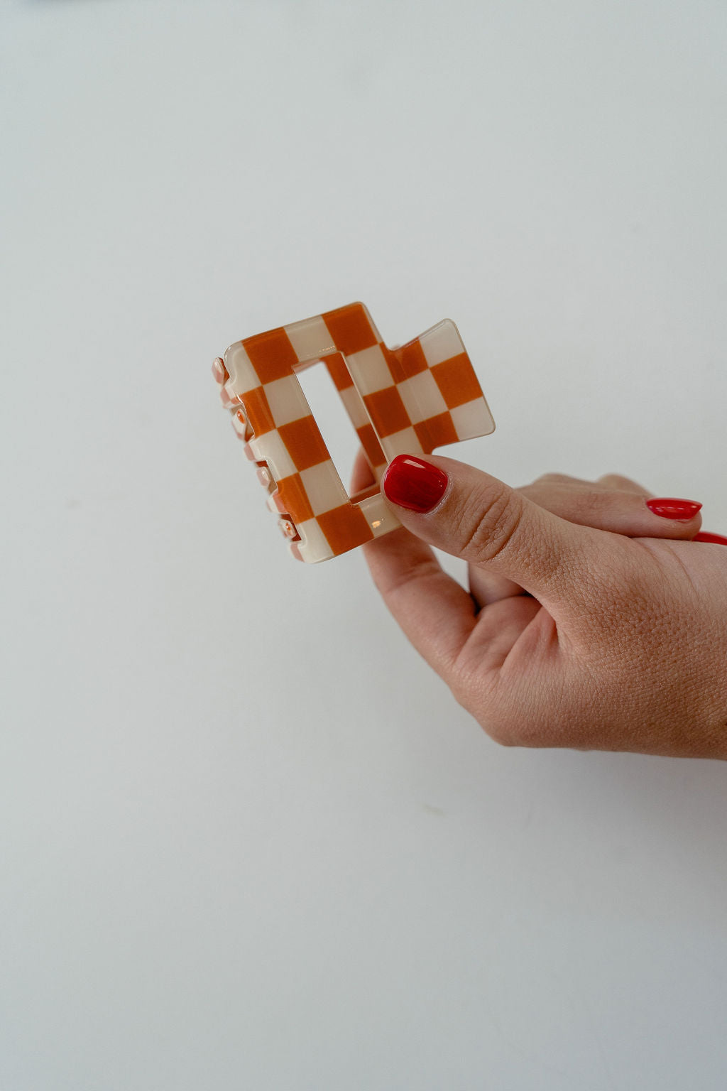 Sunny Check- Tangerine | Claw Clip