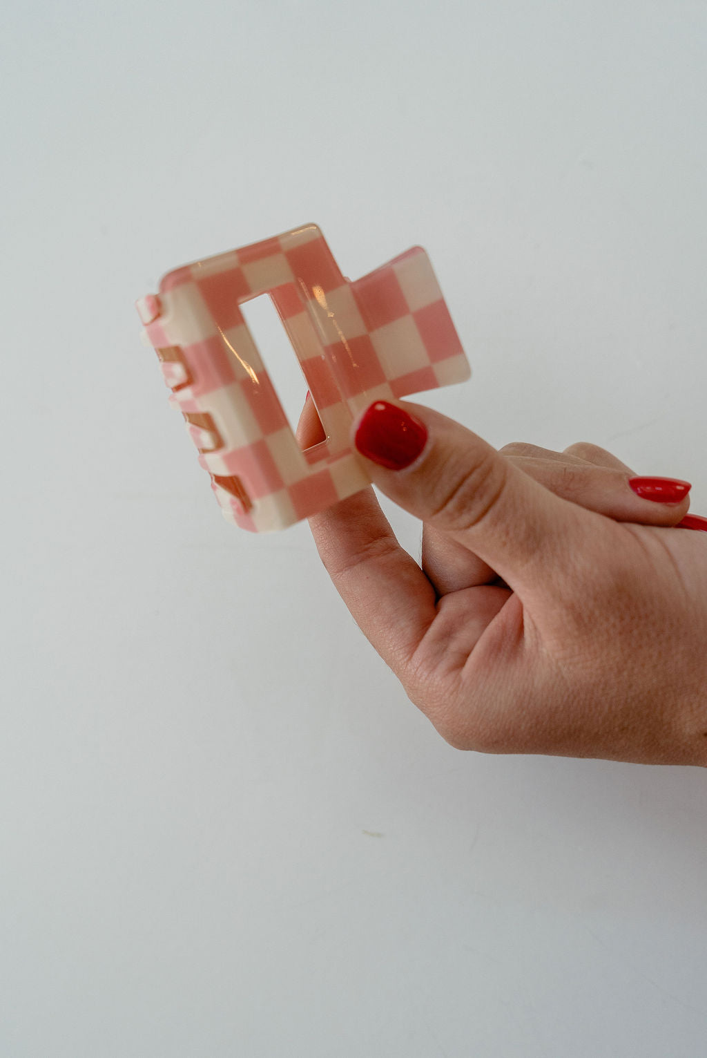 Sunny Check- Pink | Claw Clip
