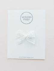 White Lace | Pigtail Set - Ribbon Bow