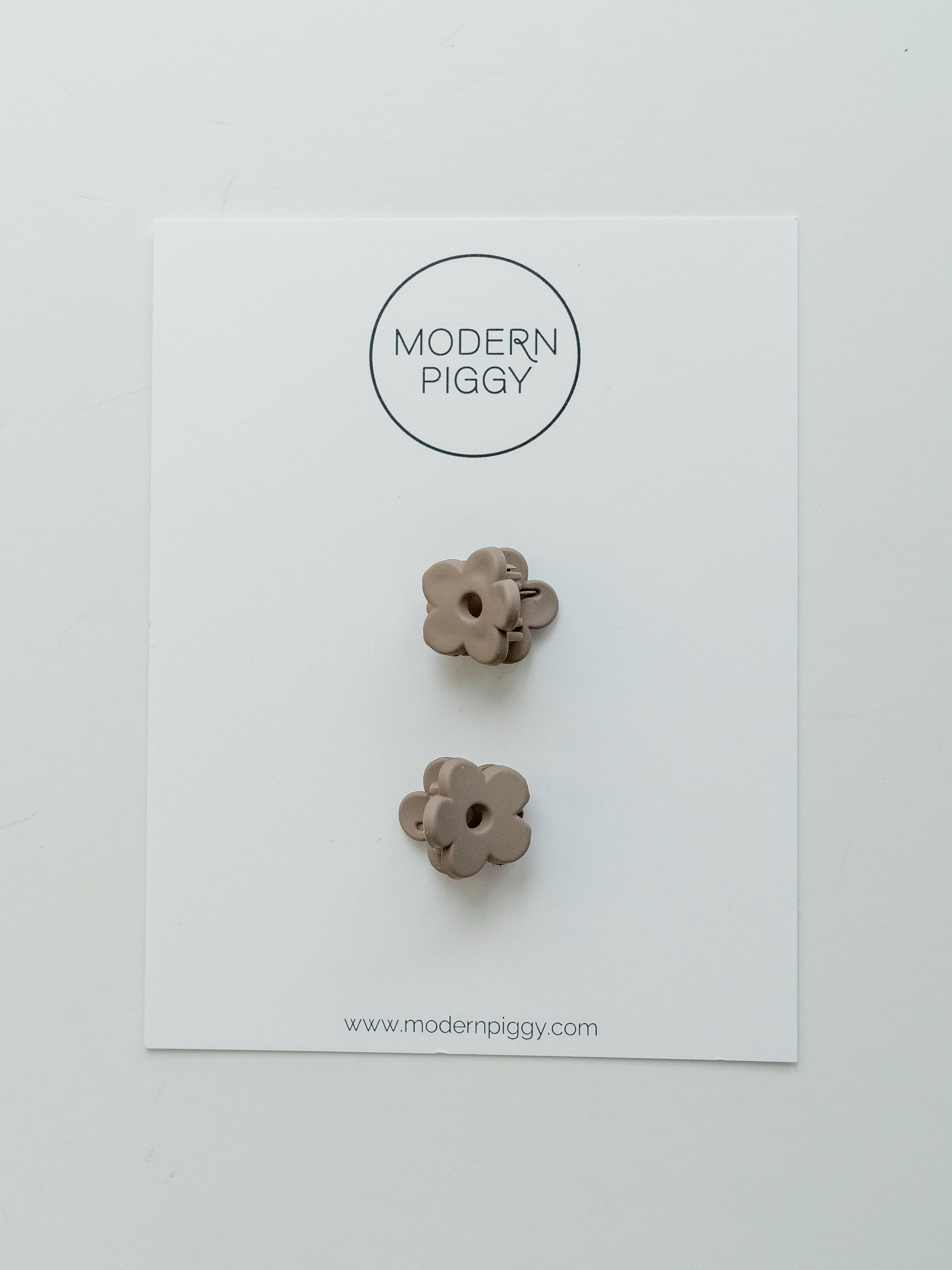 Mocha | Micro Bloom Claw Clip Set