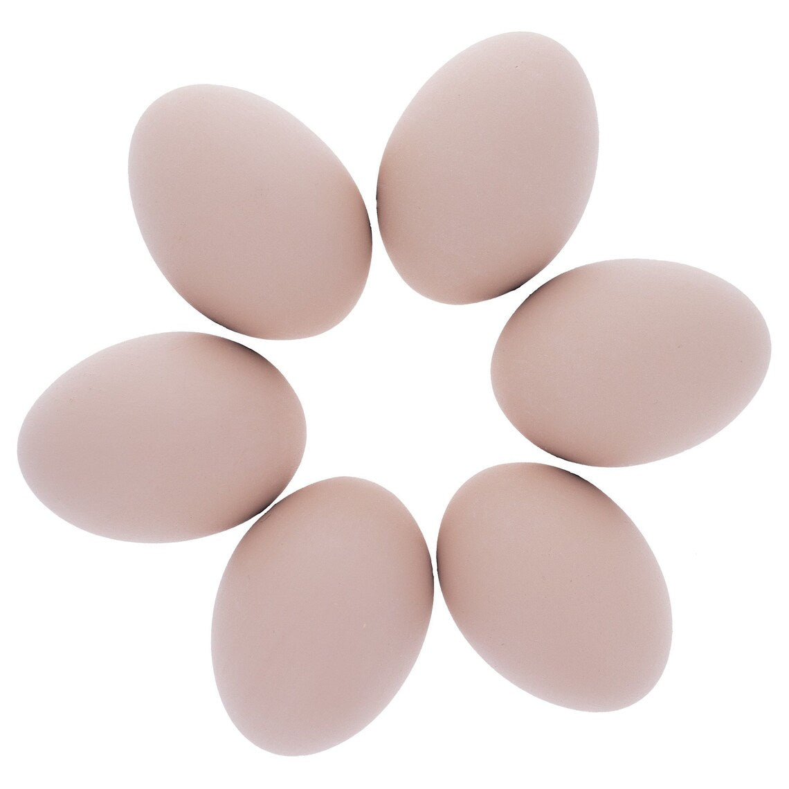 Set Of 6 Brown Ceramic Chicken Eggs 2.3 Inches