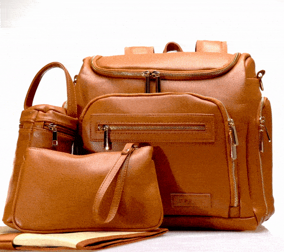 Diaper Bag Backpack - Madison - Vegan Leather Diaper Bag Backpack
