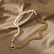 Pearl Necklace - Mason & Madison Half Chain Pearl Necklace