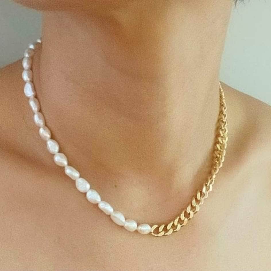 Pearl Necklace - Mason & Madison Half Chain Pearl Necklace