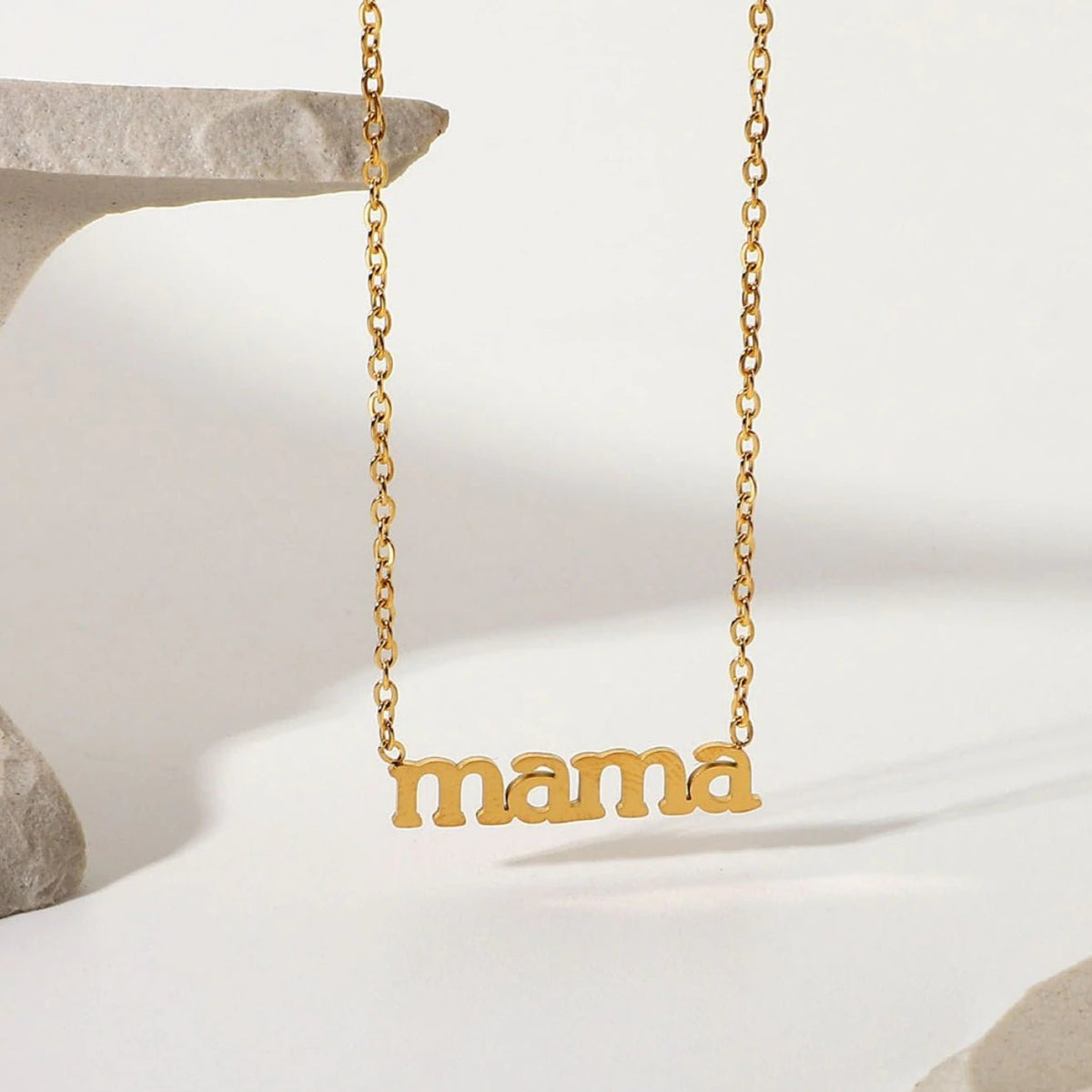Gold Pendant Necklace For Mom - Mason & Madison Mama Letter Chain Necklace