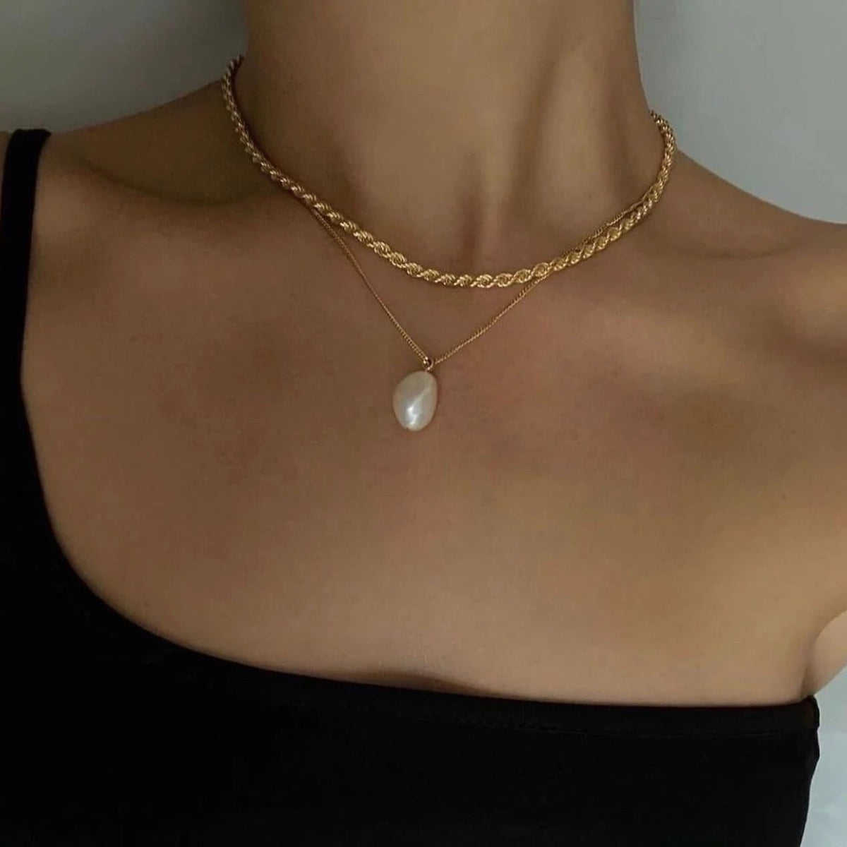 Gold Rope Chain Necklace
