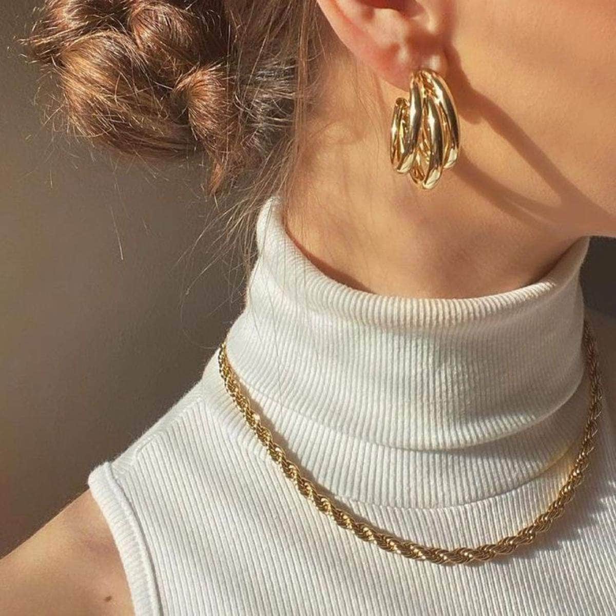 Gold Rope Chain Necklace