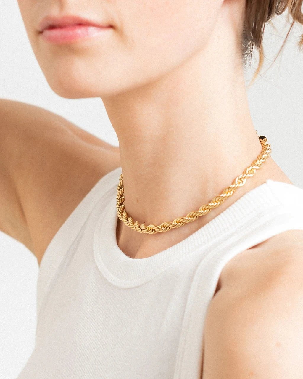 Gold Rope Chain Necklace