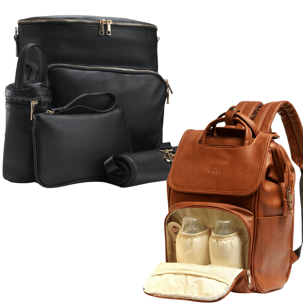 Leather Diaper Bag Backpack Set - Harvey + La Madison Gift Set Bundle