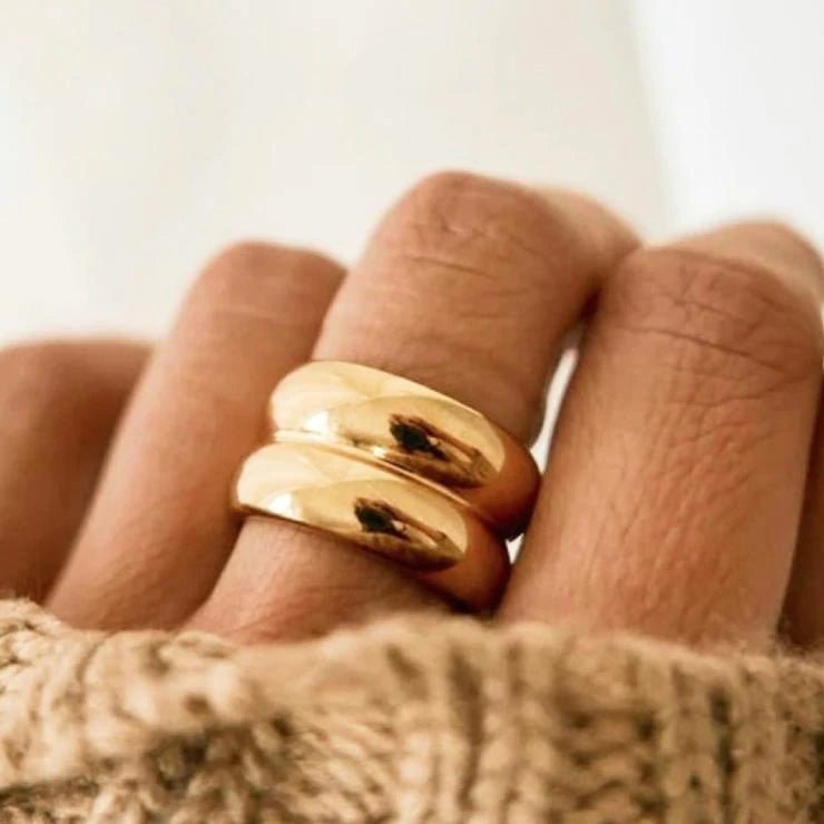 Gold Ring - Nyc Duo Ridge Ring