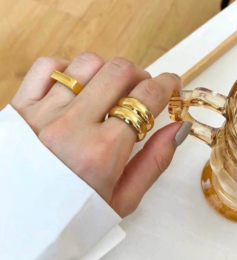Gold Ring - Nyc Duo Ridge Ring