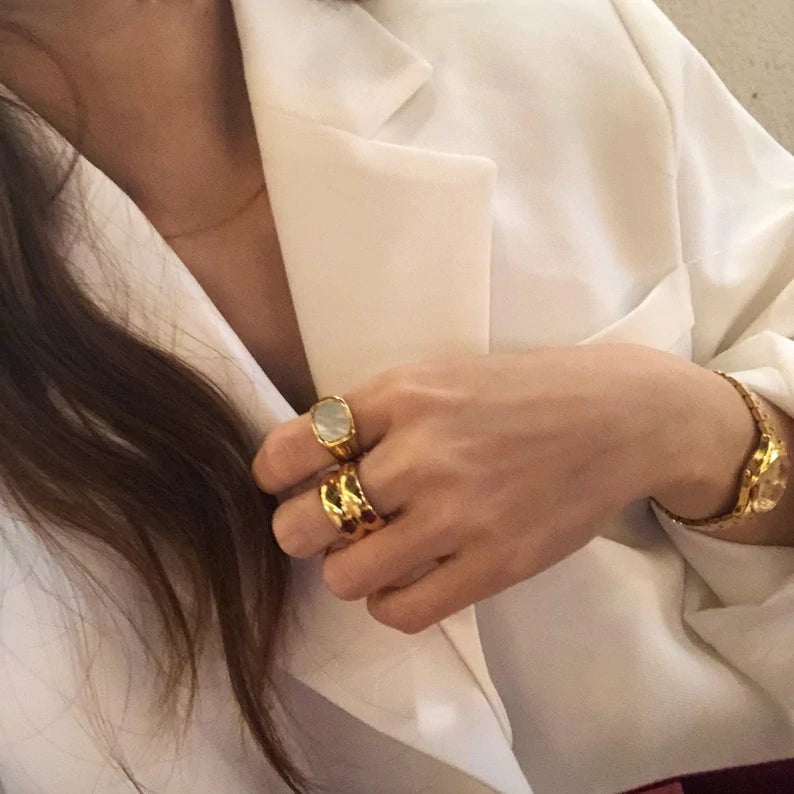 Gold Ring - Nyc Duo Ridge Ring
