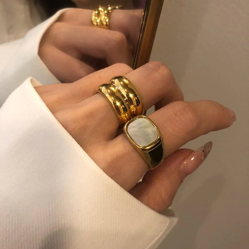 Gold Ring - Nyc Duo Ridge Ring