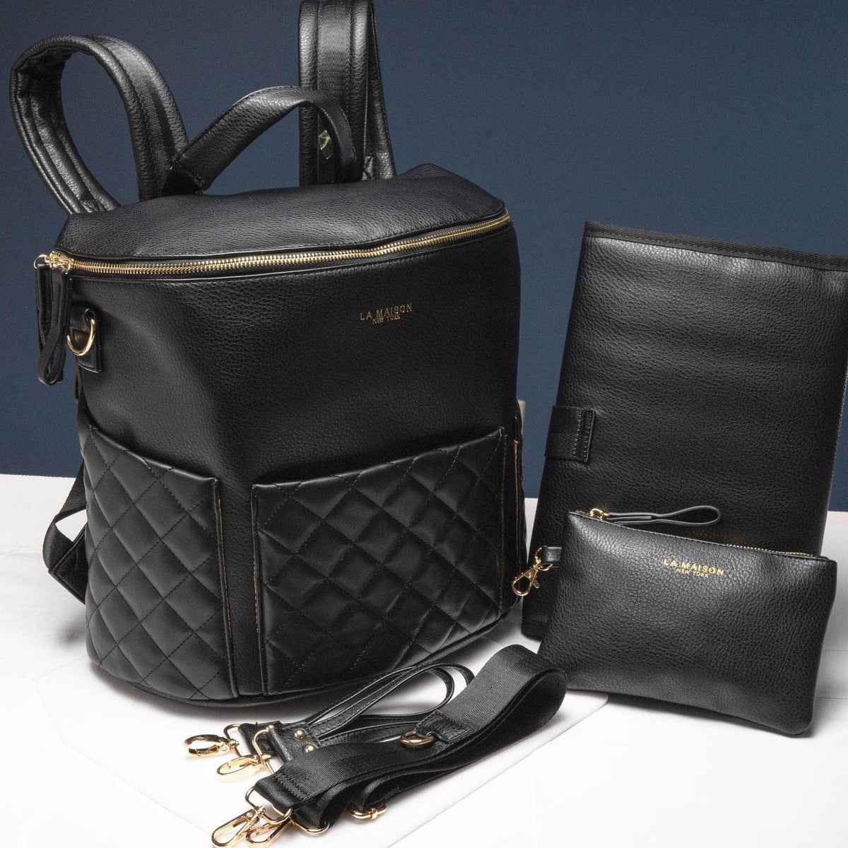 Leather Pouch - Clip-on Pouch Small(black )