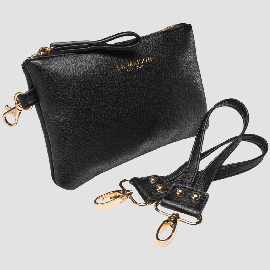 Leather Pouch & Stroller Straps Set - La Maison - Key Chain Stroller Straps + Clip-on Pouch
