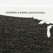 Wooden Canvas Usa Map - Onyx