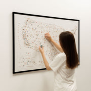 Wooden Canvas Usa Map - Beige