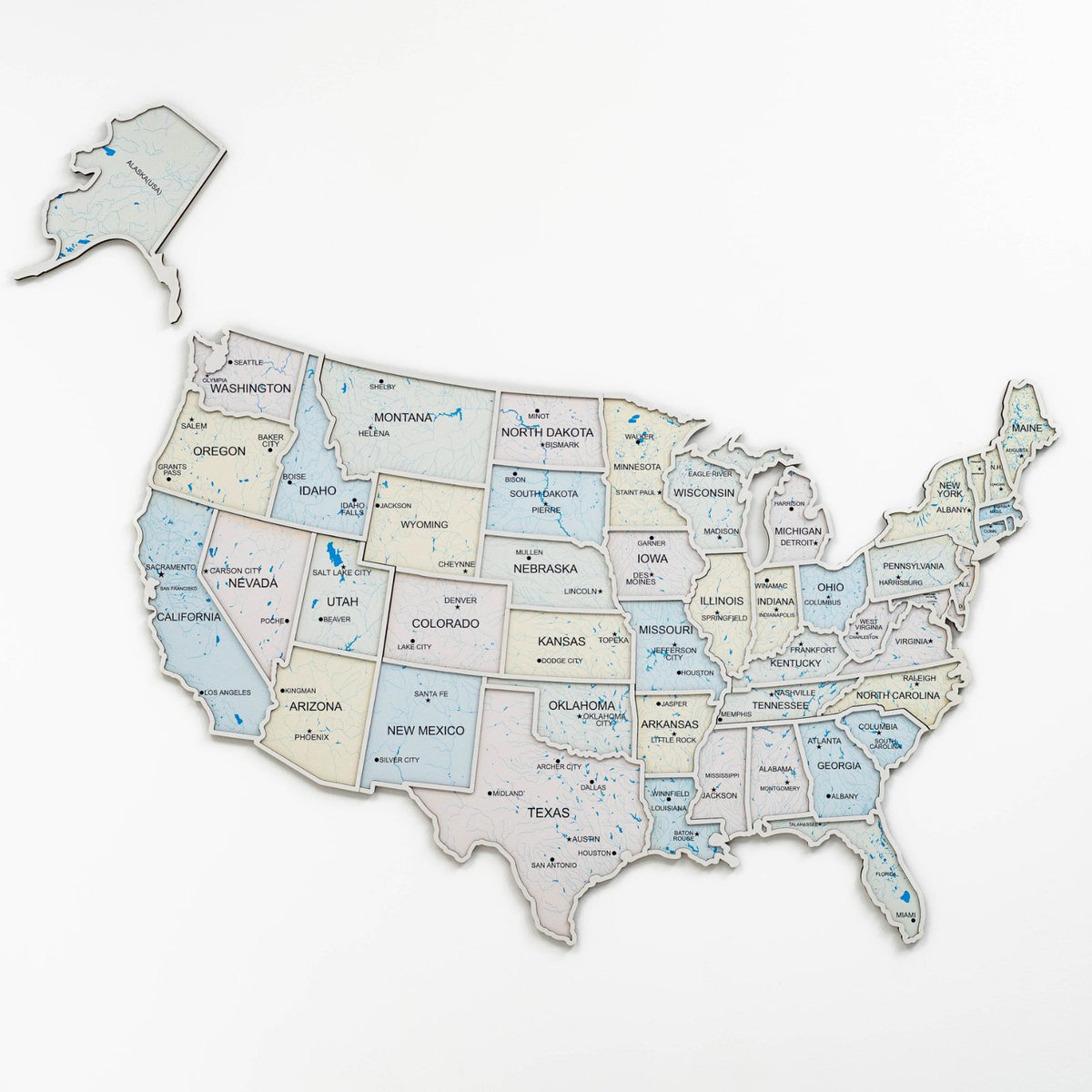 Usa Photo Map Pastel