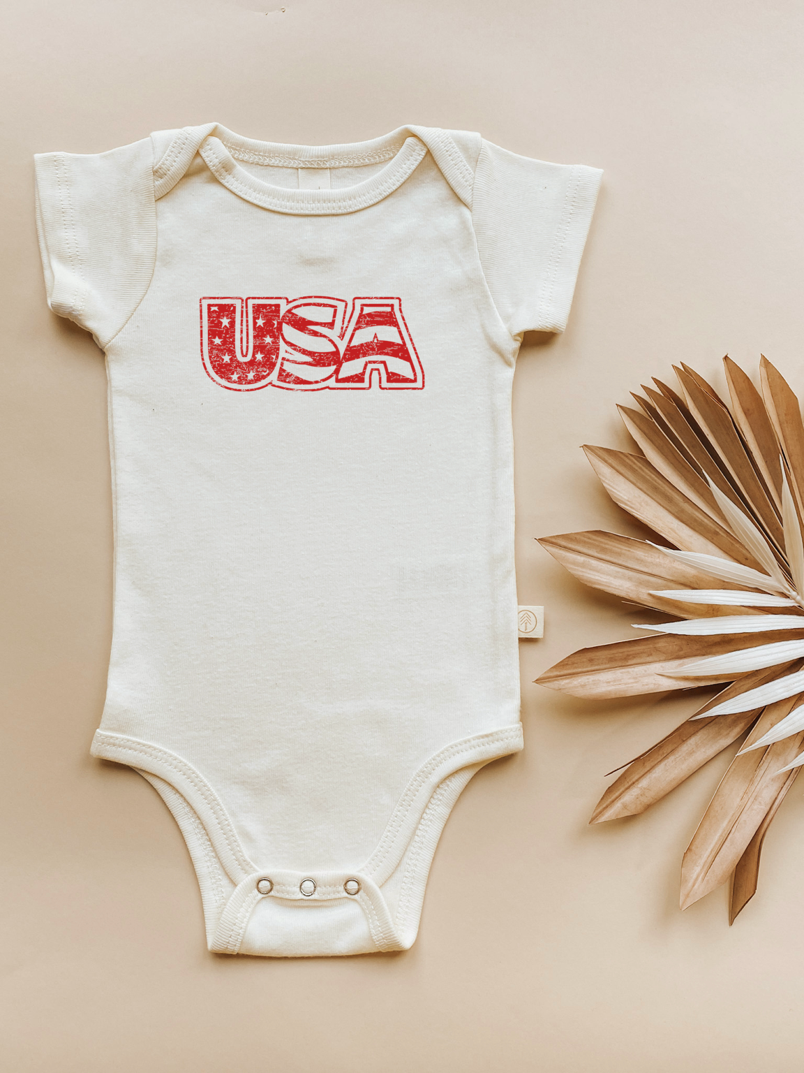 Usa Organic Cotton Baby Bodysuit Short Sleeve
