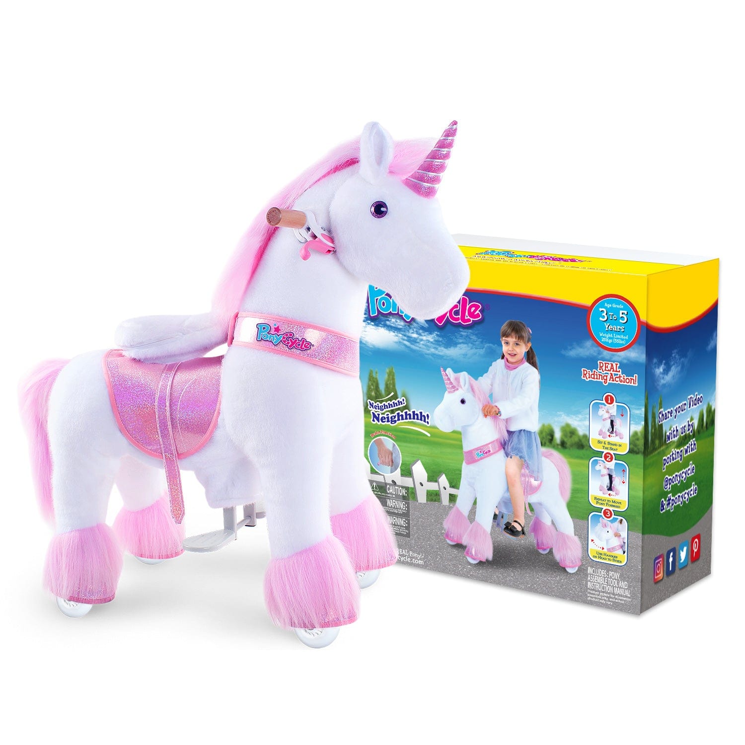 Model U Ride-on Unicorn Age 3-5 Pink