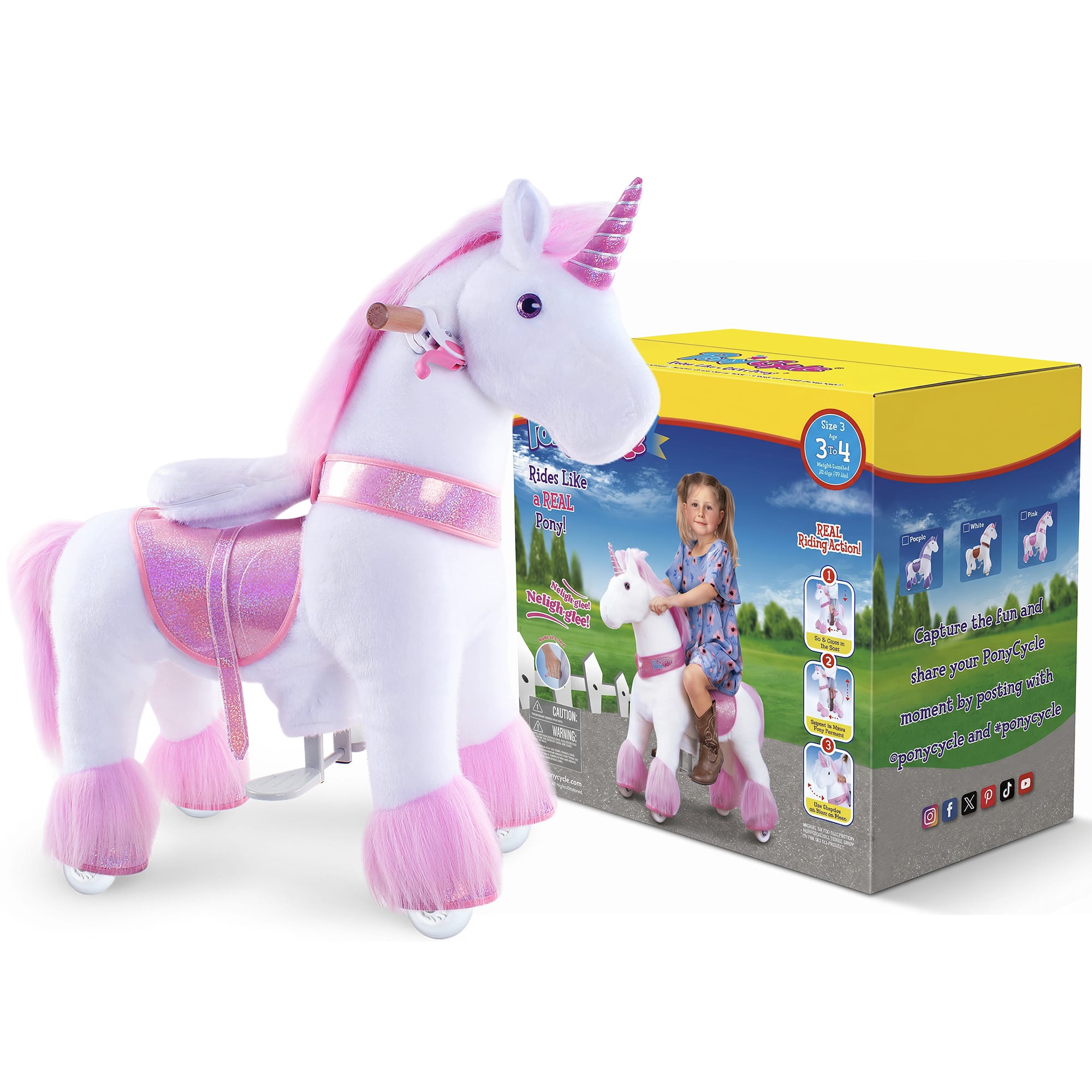Model U Ride-on Unicorn Age 3-5 Pink