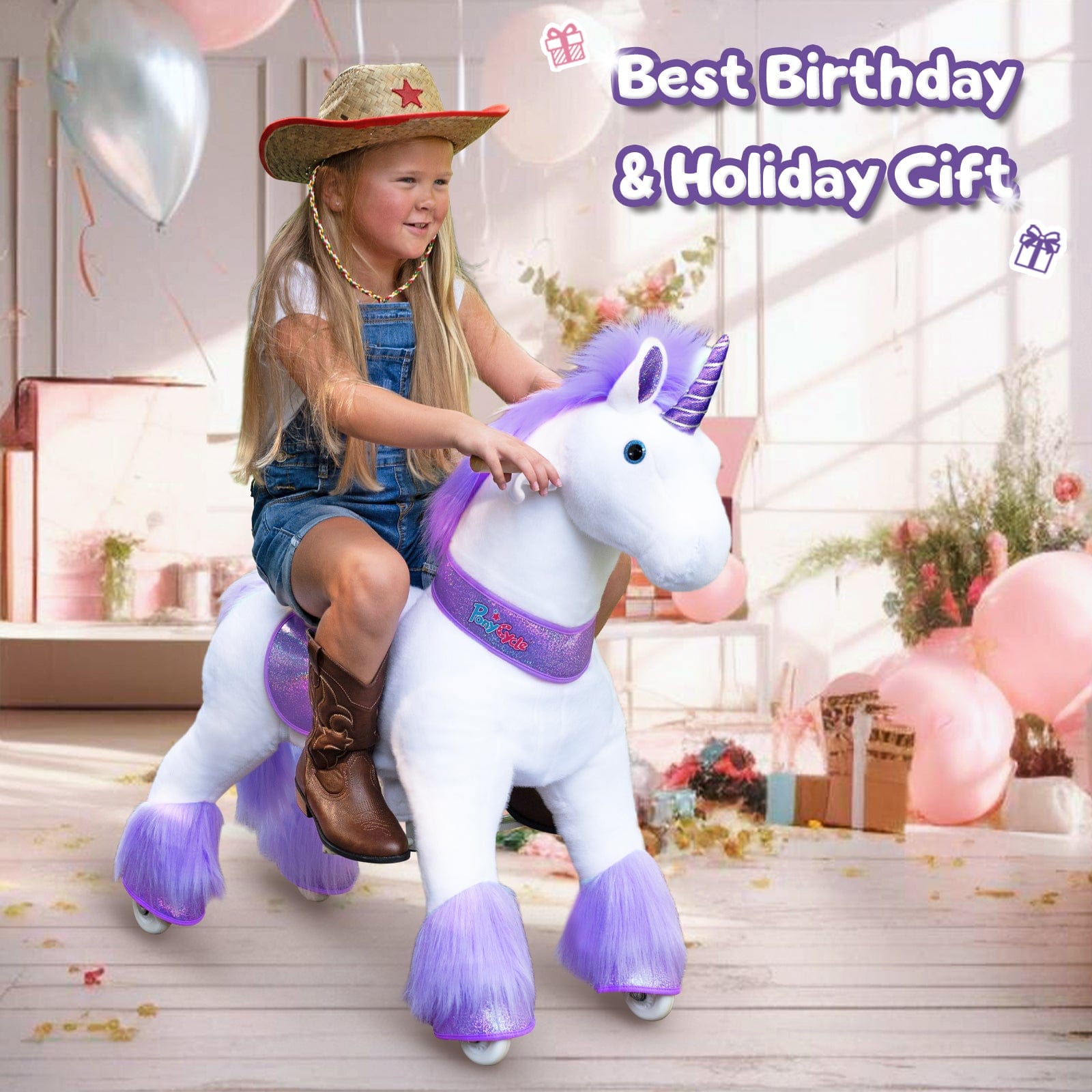 Model U Ride-on Unicorn Age 3-5 Purple