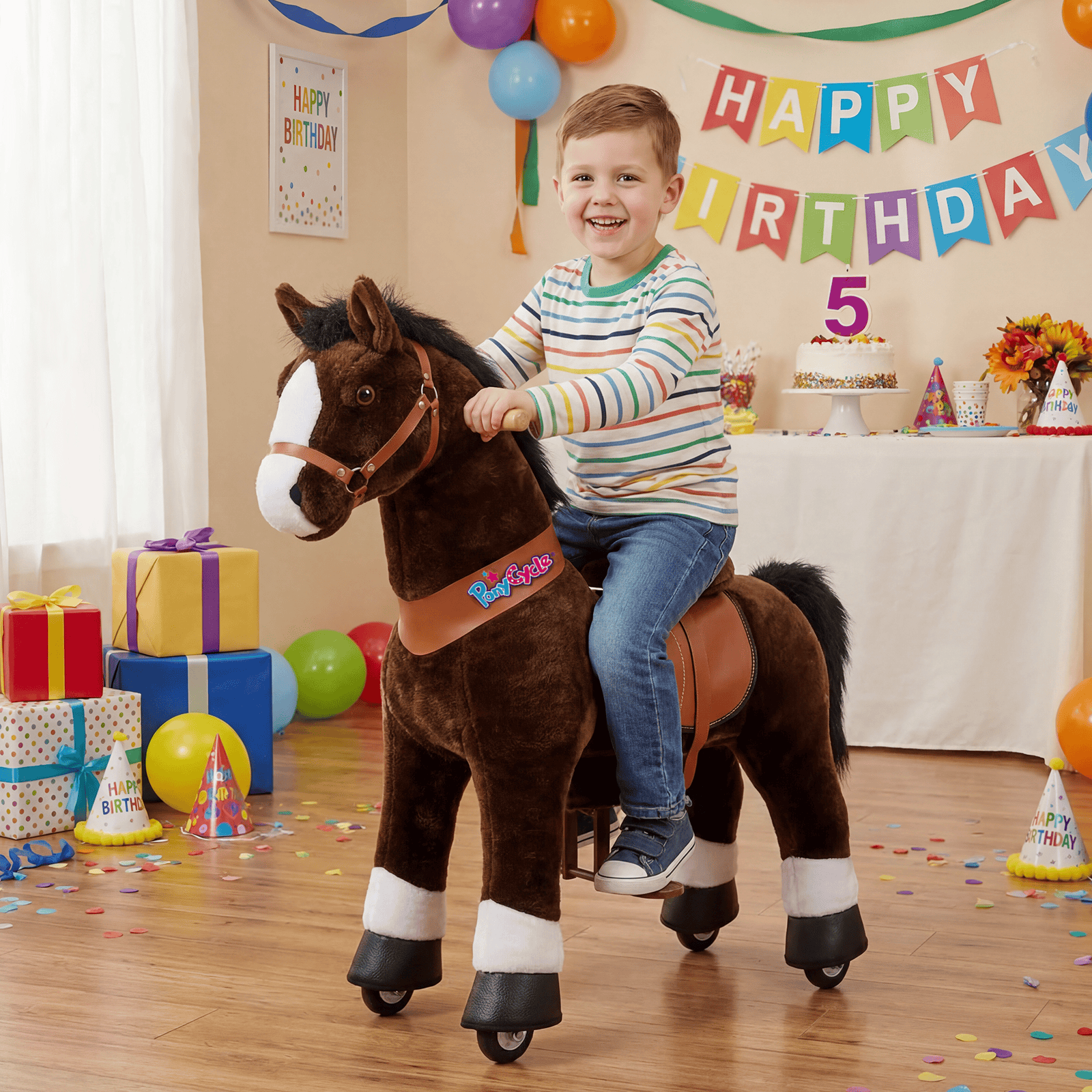 Model U Ride On Horse Toy Age 3-5 Chocolate