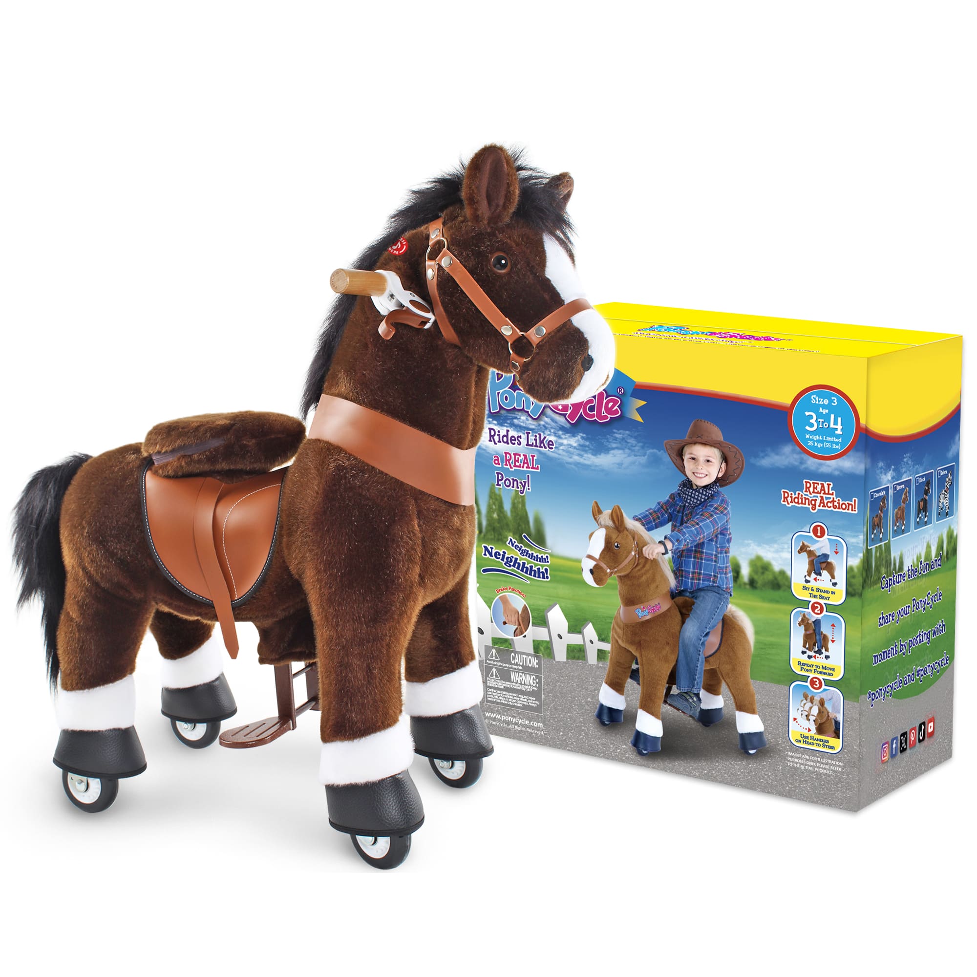 Model U Ride On Horse Toy Age 3-5 Chocolate