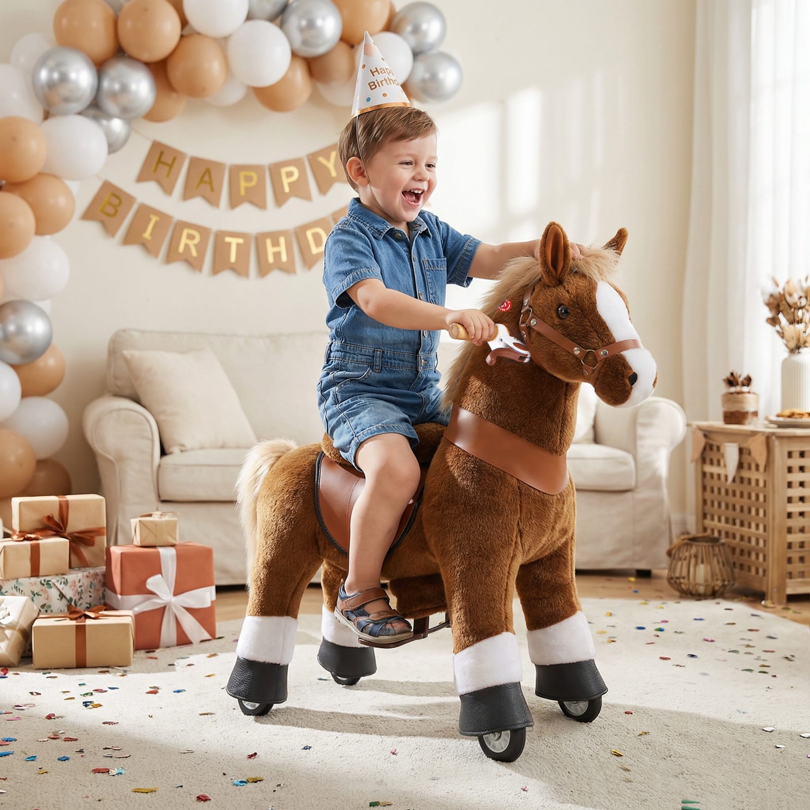 Model U Ride-on Pony Age 3-5 Brown