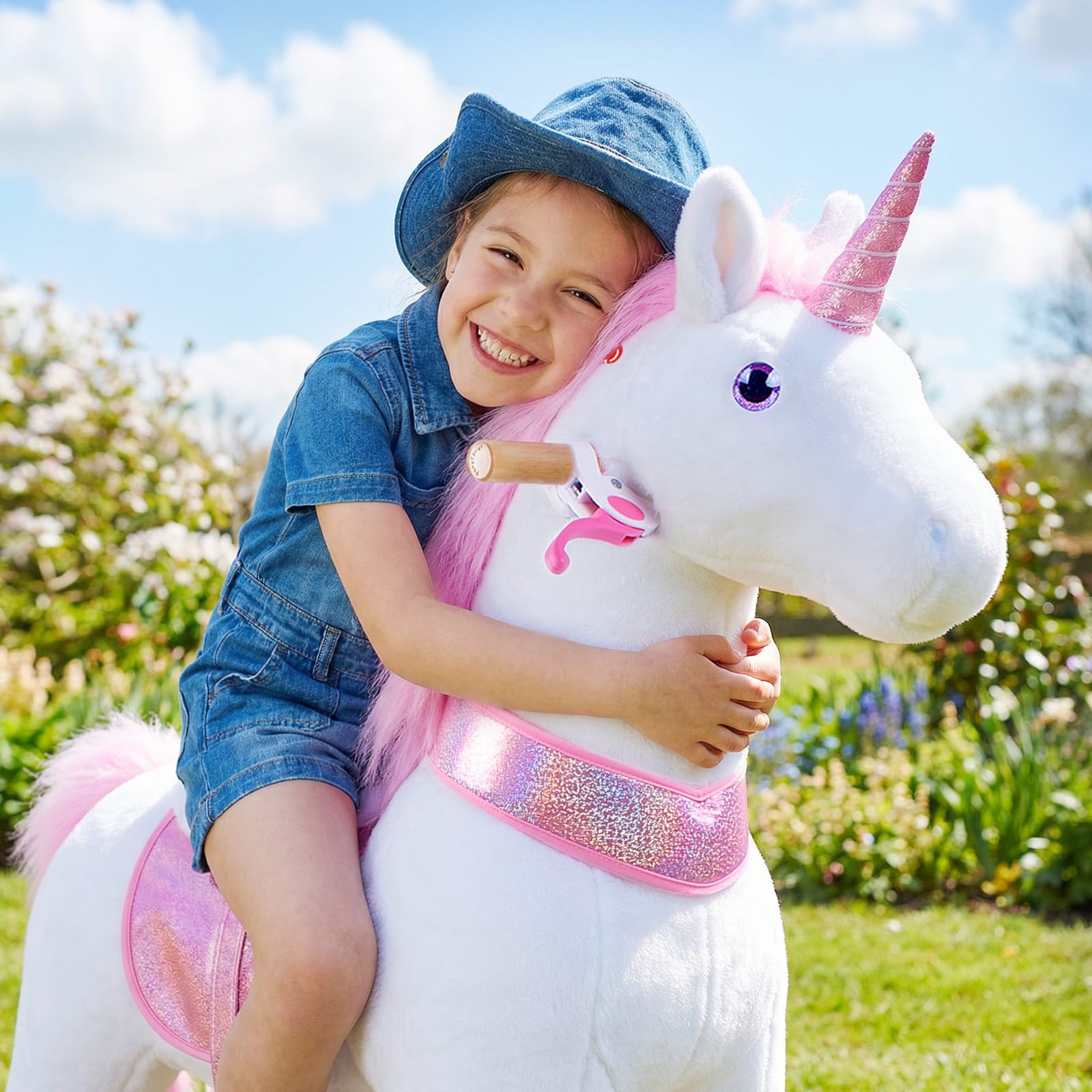 Model U Ride-on Plush Unicorn Age 4-8 Pink
