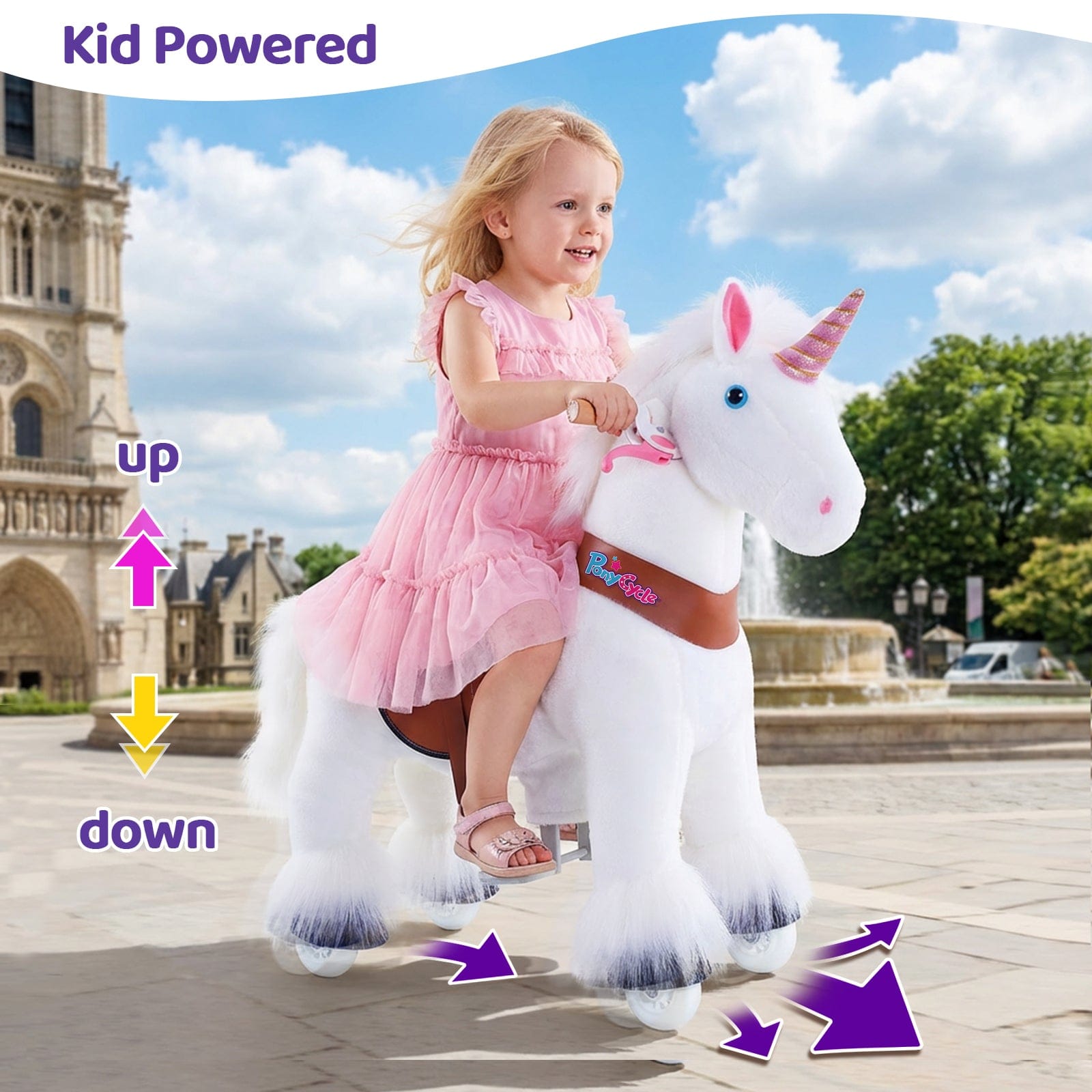 Model U Unicorn Riding Toy Age 4-8 White
