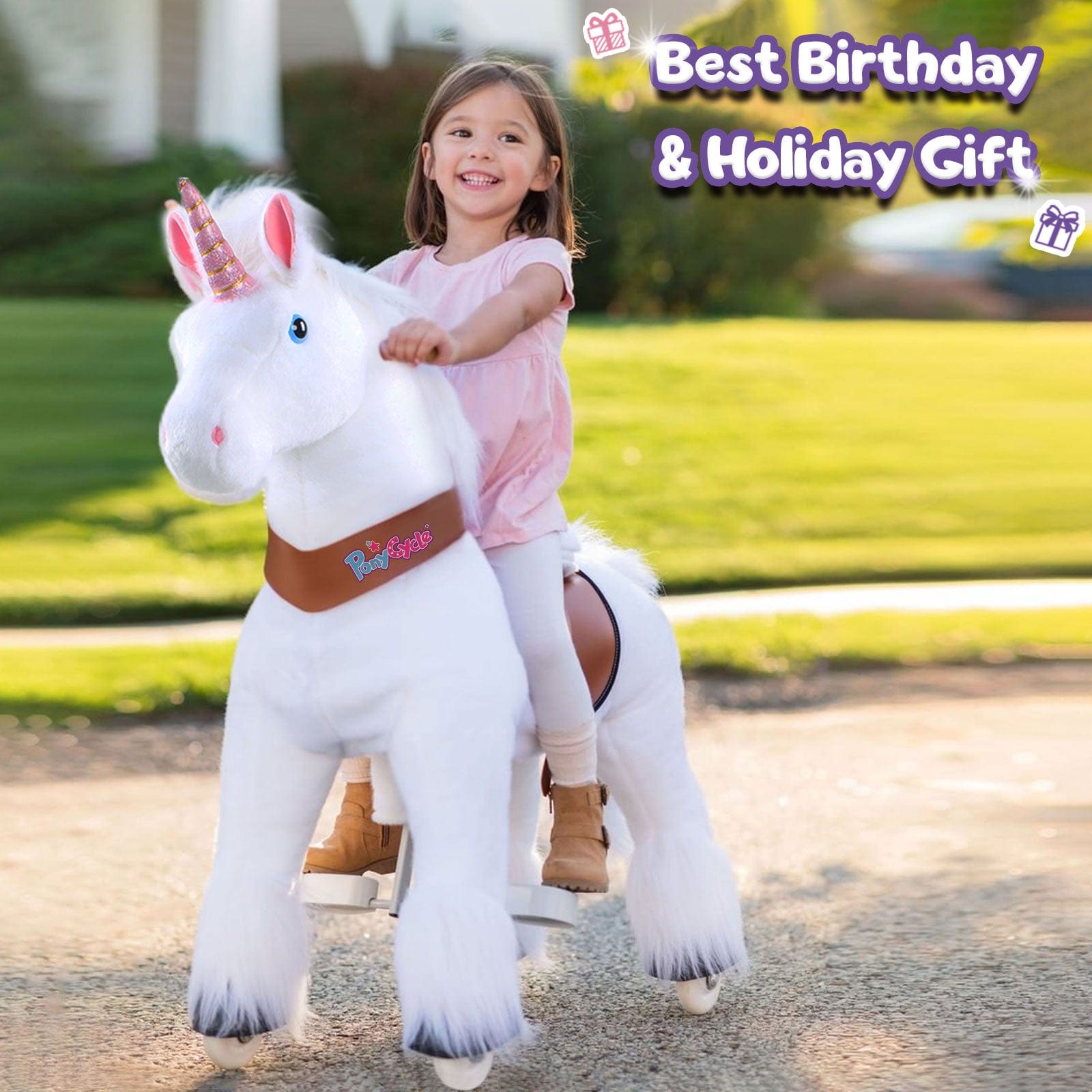 Model U Unicorn Riding Toy Age 4-8 White