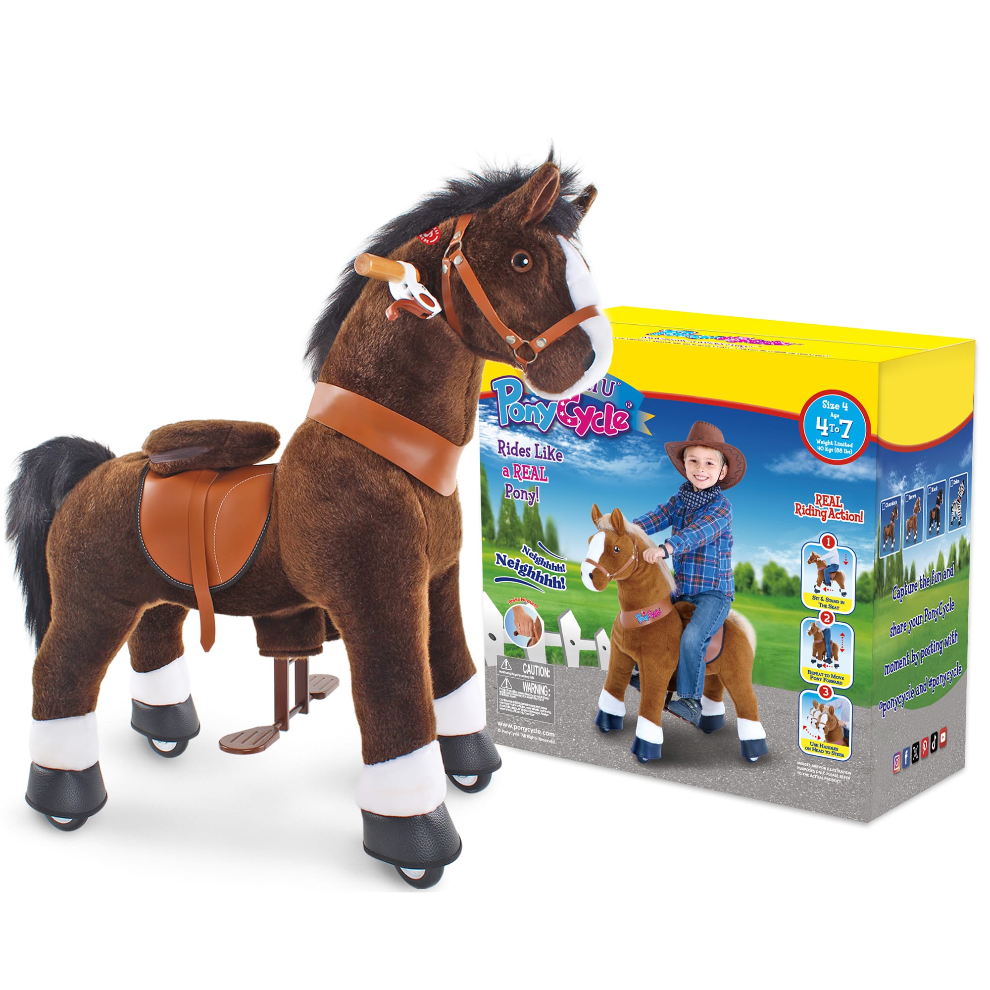 Model U Riding Horse Toy Age 4-8 Chocolate