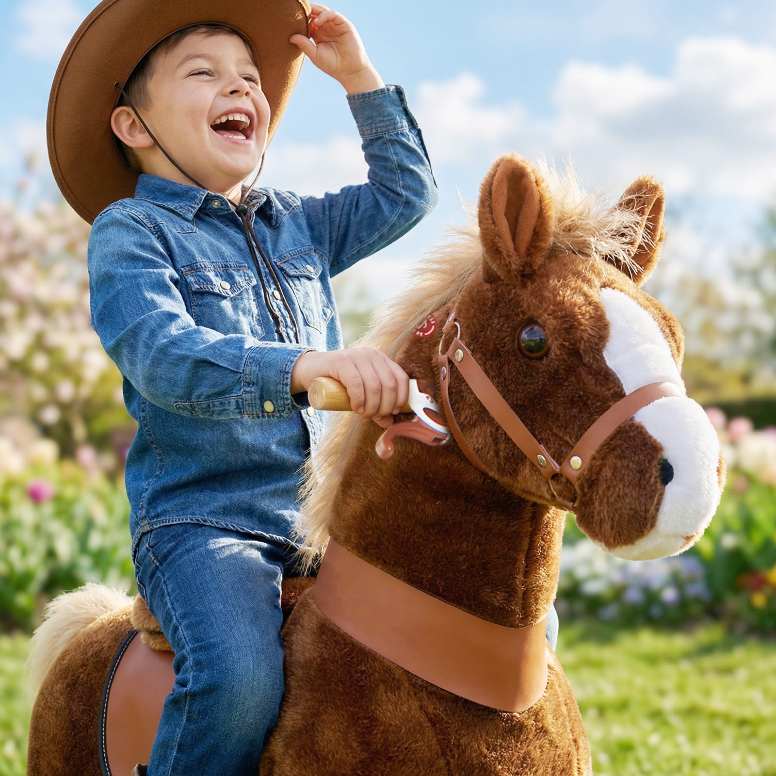 Model U Ride-on Pony Toy Age 4-8 Brown