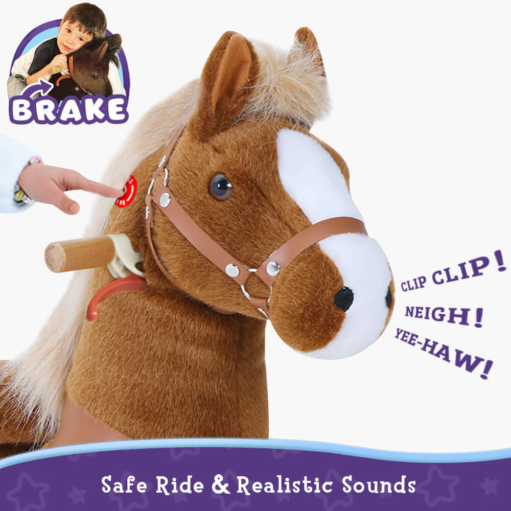 Model U Ride-on Pony Toy Age 4-8 Brown