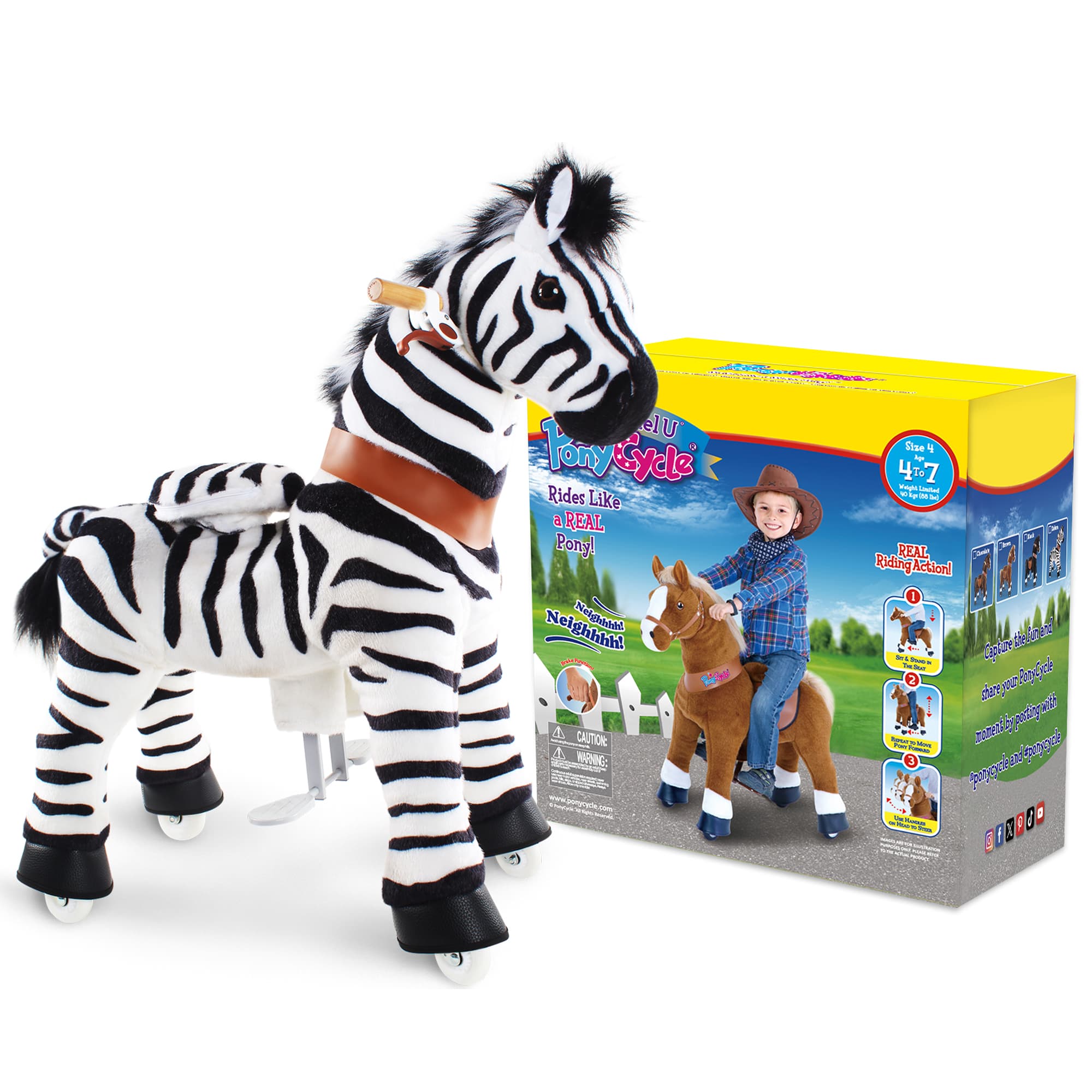 Model U Ride-on Animal Zebra Age 4-8
