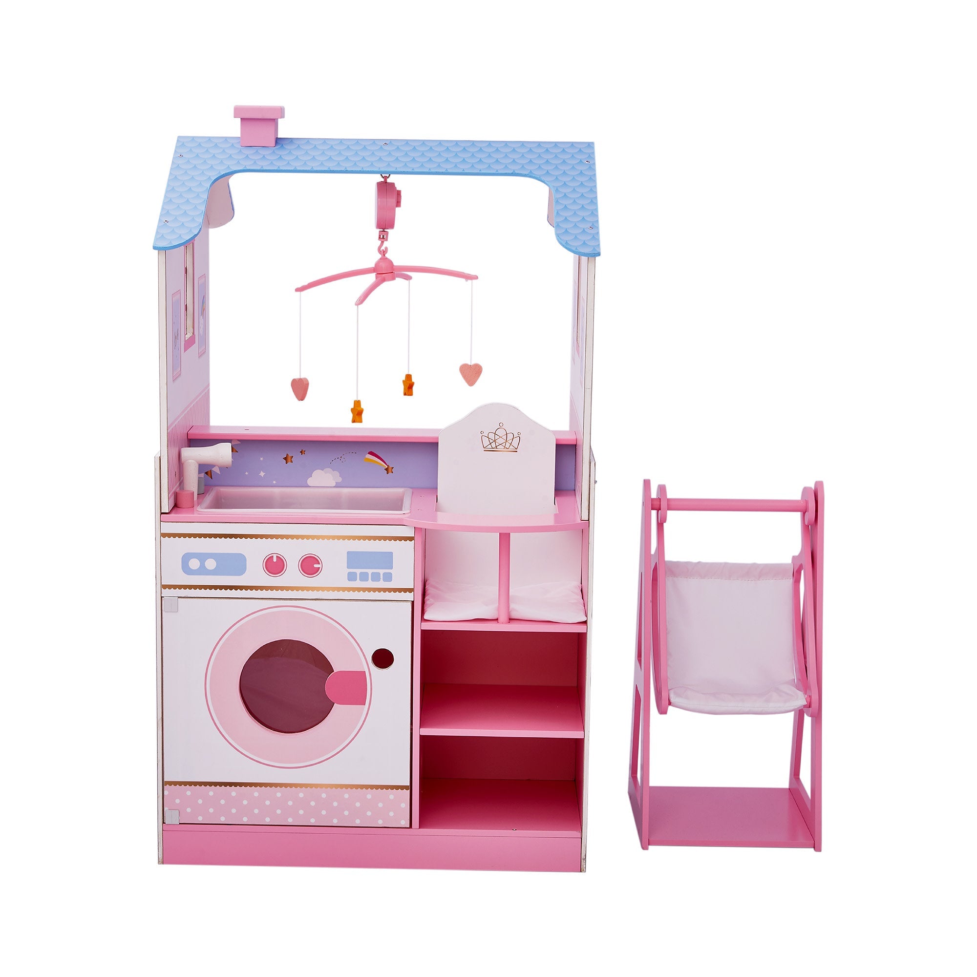 Olivia's Little World Baby Doll Changing Station Dollhouse With Storage, Pink