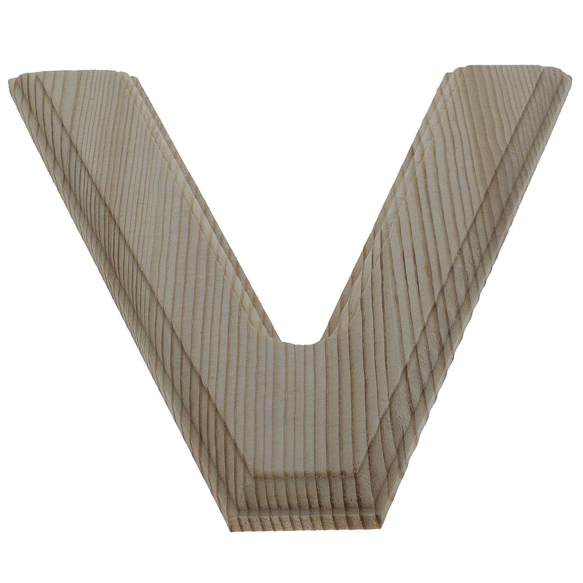 Unfinished Wooden Arial Font Letter V (6.25 Inches)