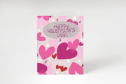 Happy Valentine’s Day Greeting Card – Modern Pink Hearts Valentine Card