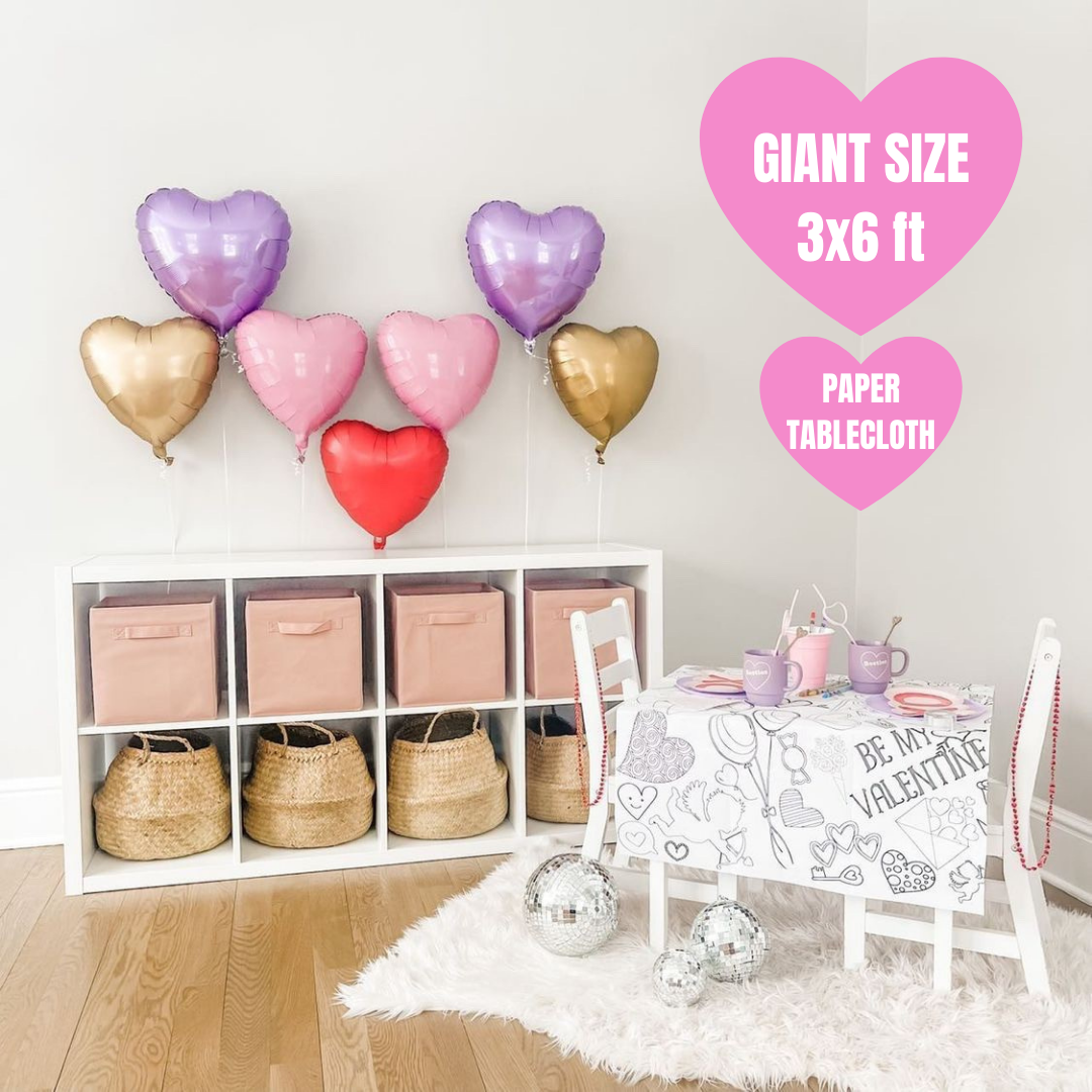 Valentines Coloring Tablecloth