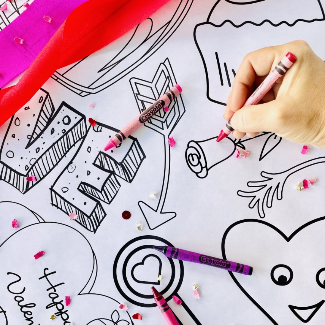 Valentines Coloring Tablecloth
