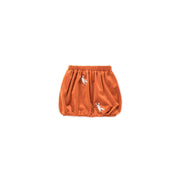 Velvet Bubble Skirt With Foxes Embroidery | Rust