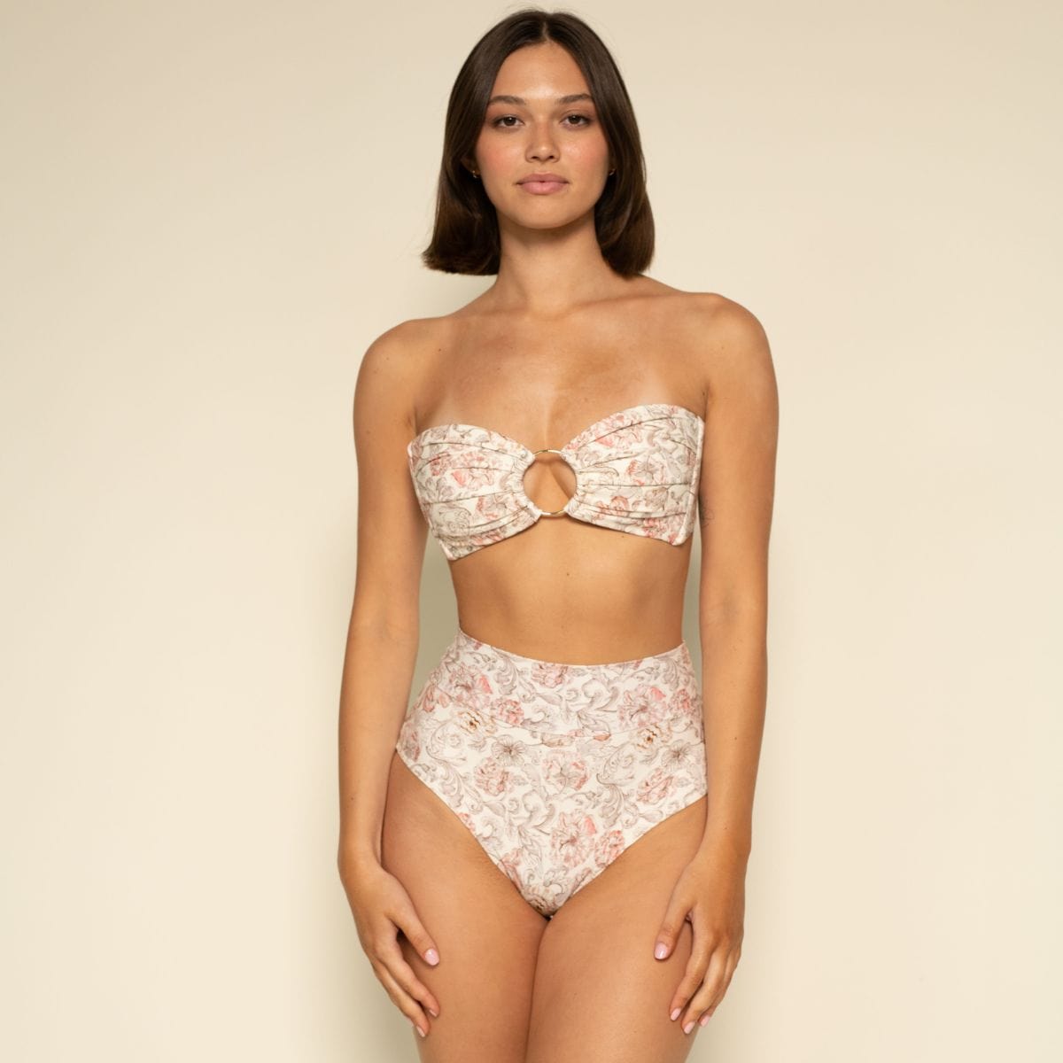 Venecia Floral Full Coverage High Rise Bikini Bottom