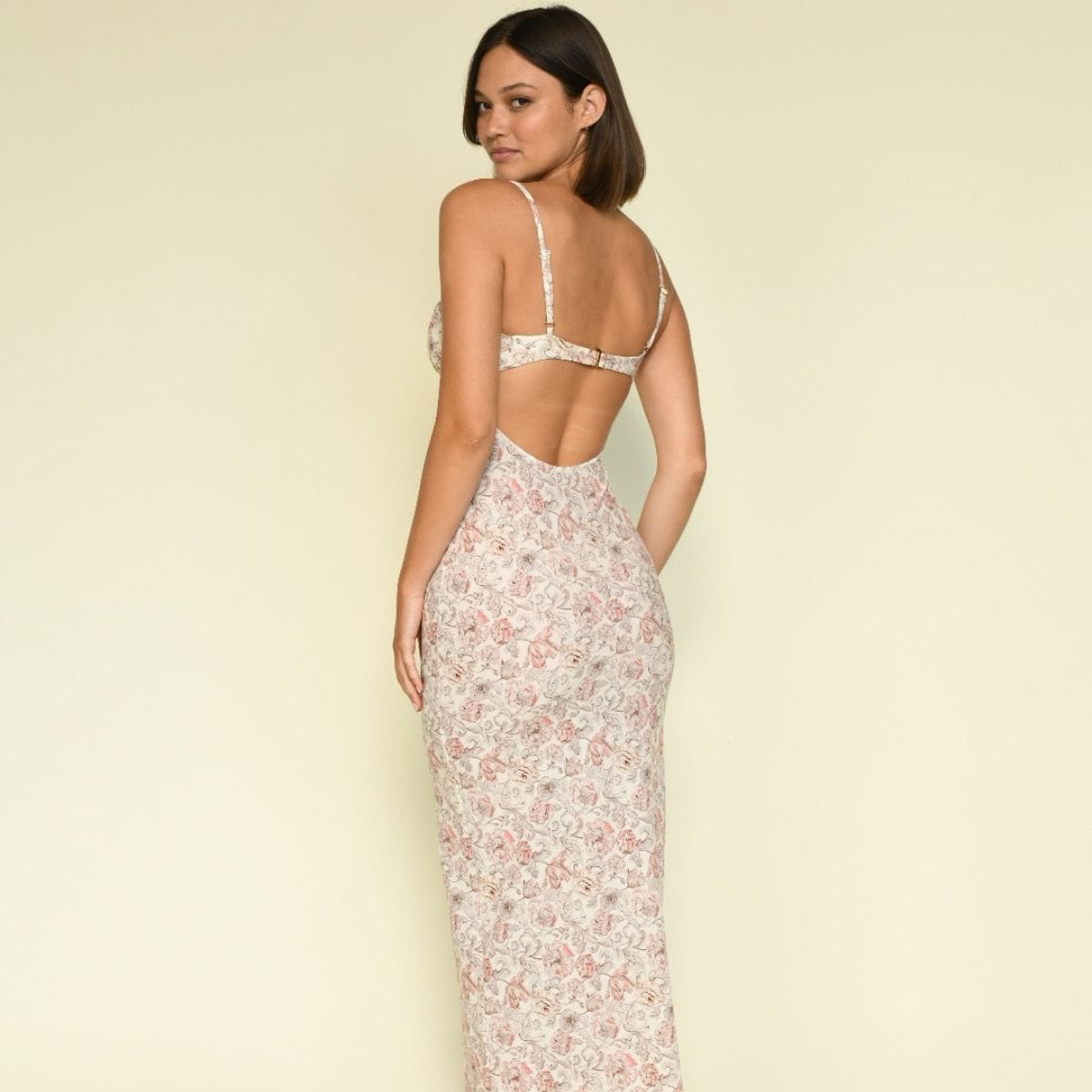 Venecia Floral Petal Long Slip Dress