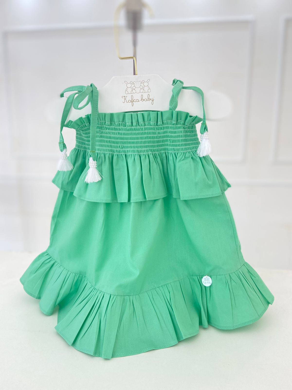 Smocked Kelly Green Dress