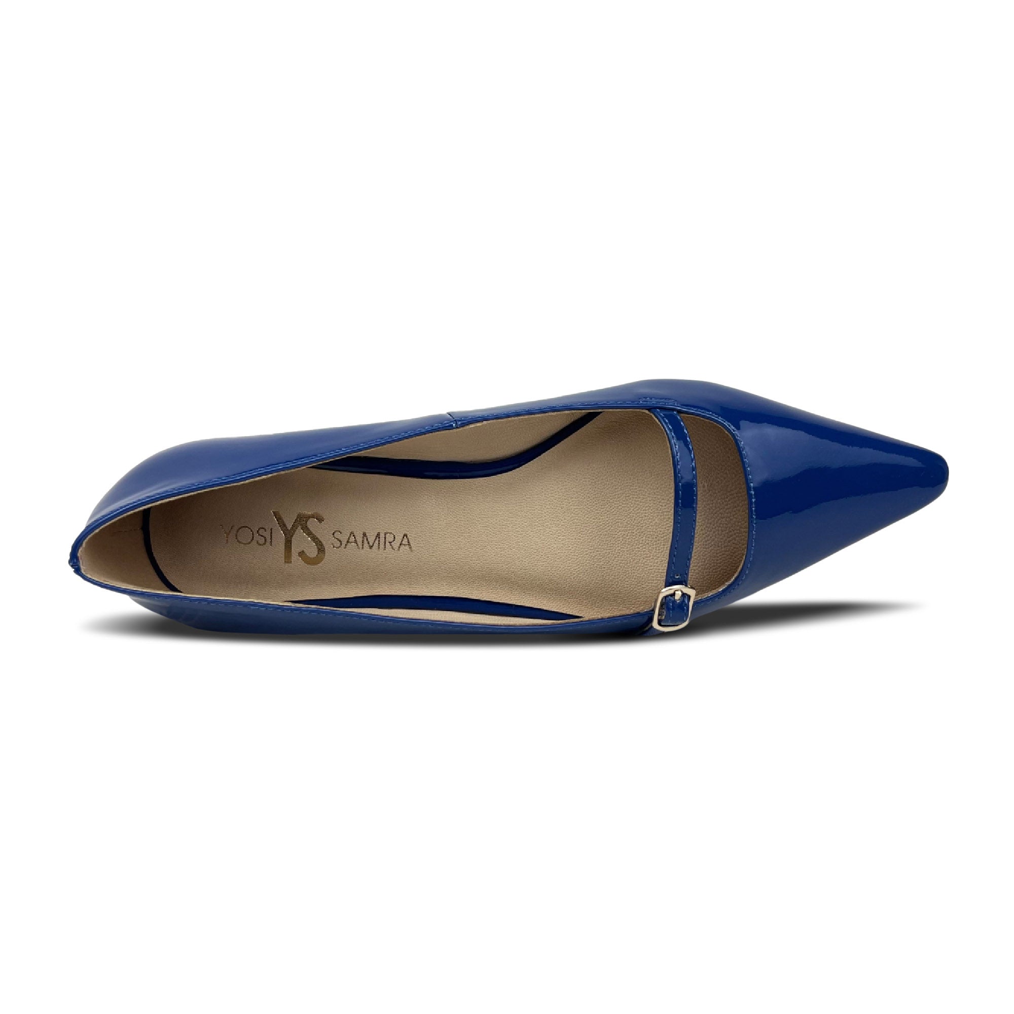 Victoria Flat In Blue Patent