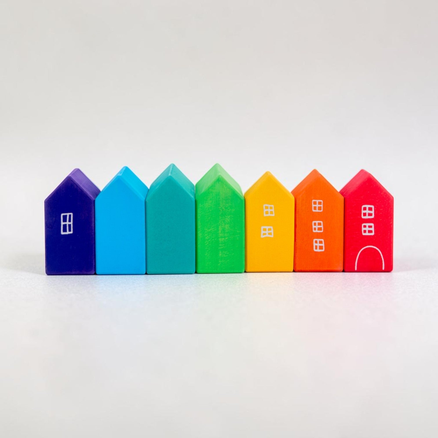 15 Pcs Little Village Wooden House Toys Building Blocks